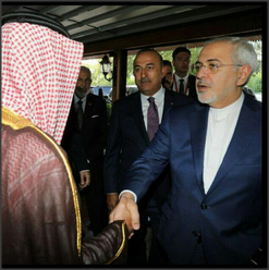 الجبير يصافح ظريف