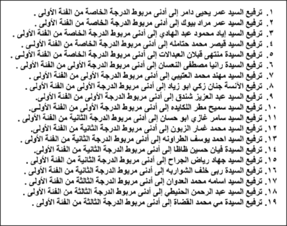 ترفيعات في الديوان الملكي (أسماء)