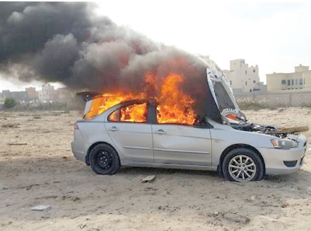 احتراق 8 مركبات داخل كراج بالقرب