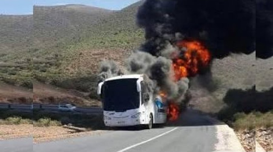 احتراق حافلة حجاج أردنيين في مكة