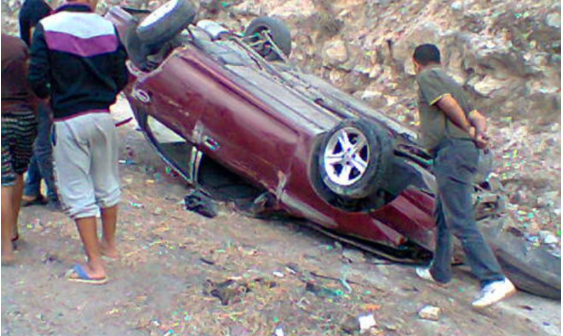 10 اصابات بحادثي تدهور في اربد