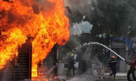 حريق بسوق الخضار والفواكه في عمان