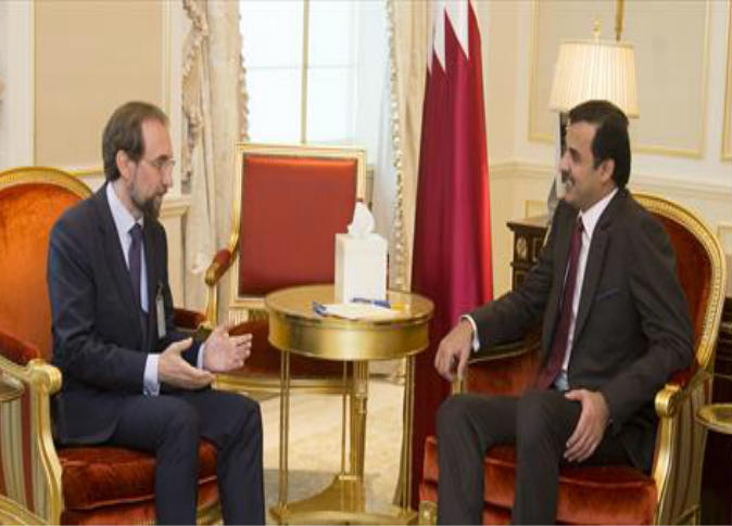 أمير قطر يلتقي الأمير زيد بن