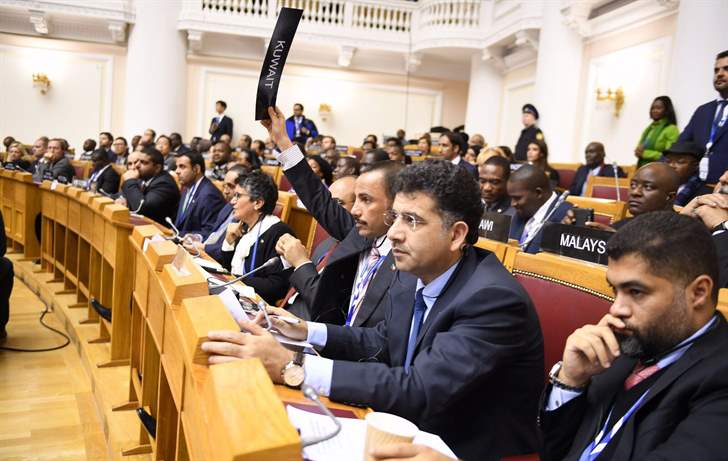 برقية من أمير الكويت للغانم بعد