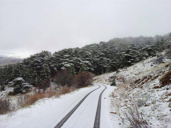 الثلوج تغطي جبال لبنان