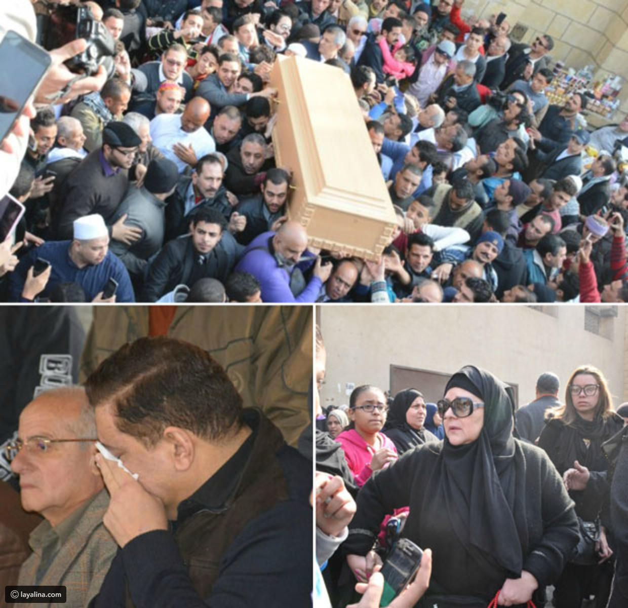 صور مؤثرة من جنازة كريمة مختار