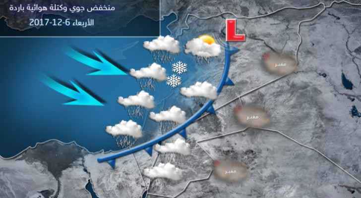 بدء تأثير المنخفض الجوي على المملكة