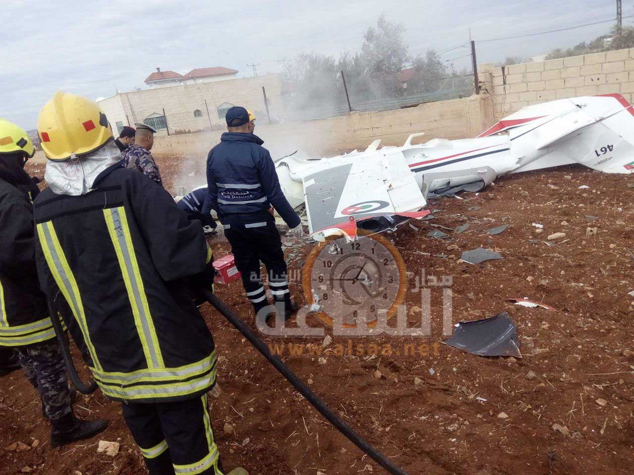 سقوط طائرة تدريب في جرش