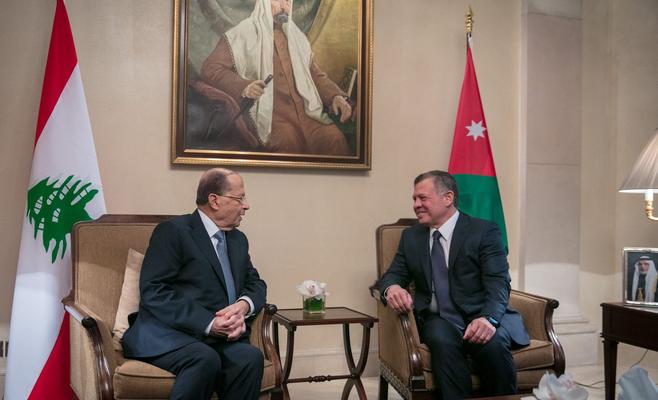 الرئيس اللبناني يهنئ الملك ويشيد بالمخابرات