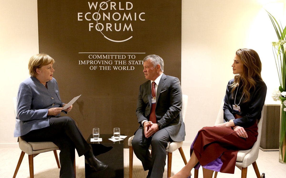 الملك يلتقي العاهل الإسباني والمستشارة الألمانية