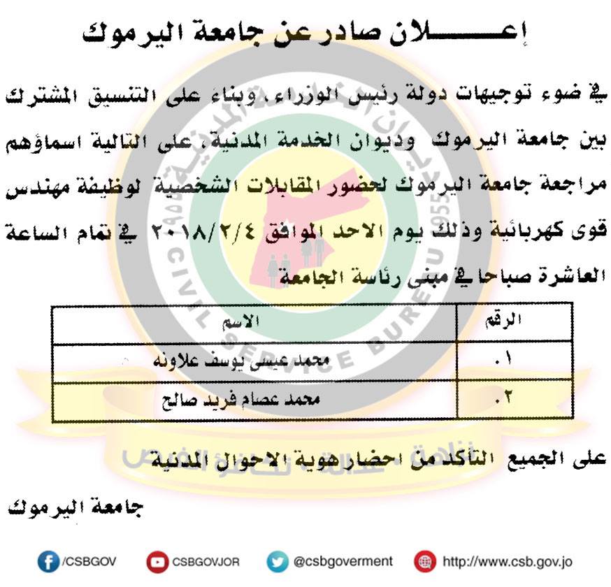 مدعوون للتعيين ووظائف شاغرة في مؤسسات