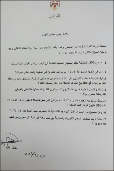 النائب عطية يسأل الملقي عن «السفينة