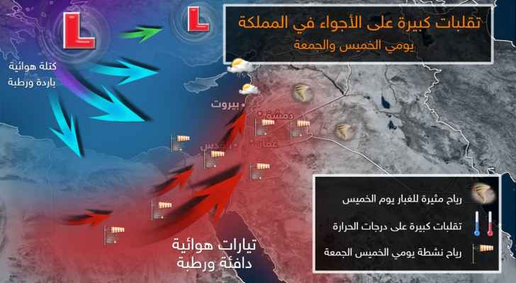 انقلاب جذري على الطقس نهاية الأسبوع