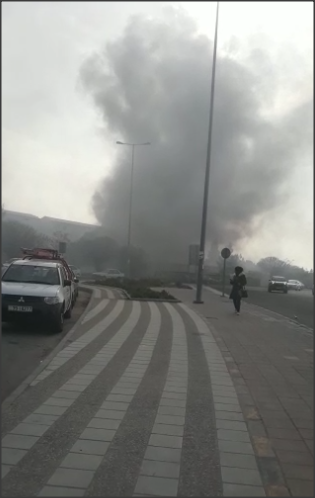 حريق داخل المبنى الاداري للمدينة الطبية