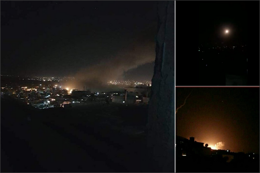 شاهد.. عشرات الصواريخ تتساقط على دمشق