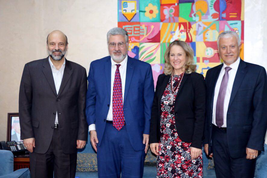 الرزاز يستقبل السفيرة اللبنانية ورئيس الجامعة