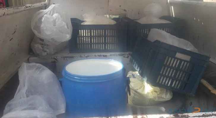 إتلاف 1.5 طن مشتقات البان في