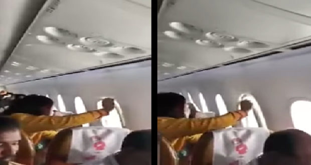 رعب في طائرة انكسرت نافذتها بين