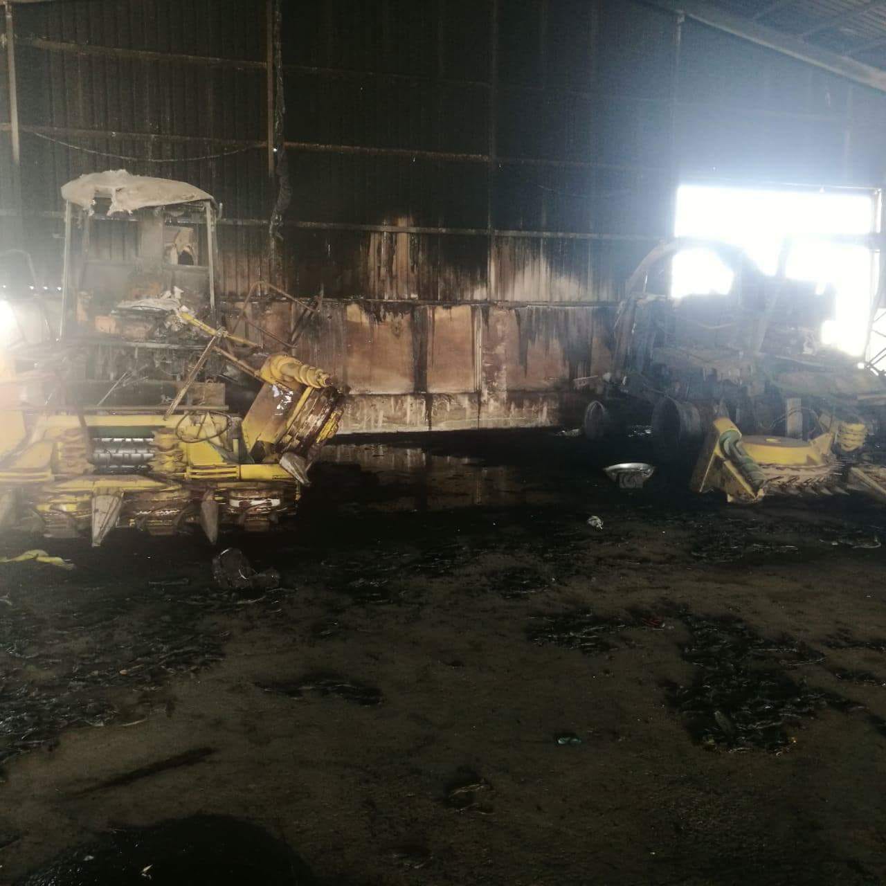 حريق هنجرين في مزرعة المتهم باكبر