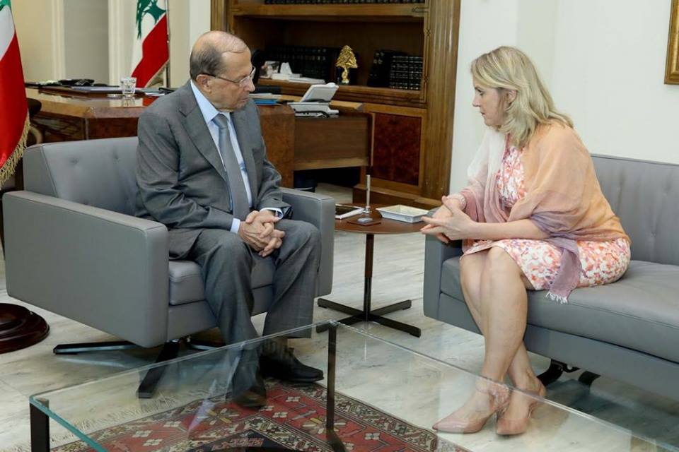 عون يستقبل السفيرة اللبنانية في عمّان