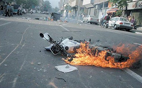 اصابتان اثر حريق دراجة في الشميساني