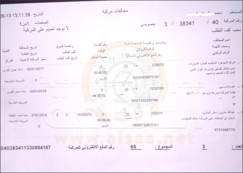 مخالفة سير لمركبة قبل جمركتها (صور)