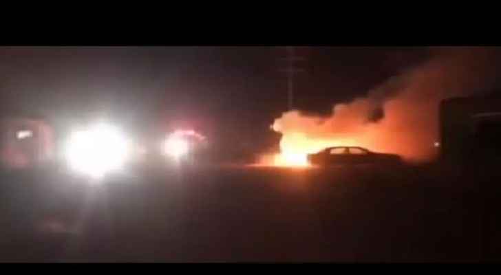 لأول مرة .. احراق مركبة امراة