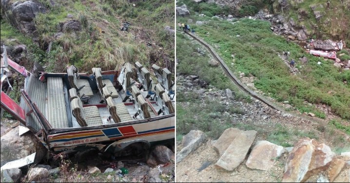 مصرع 33 شخصا جراء سقوط حافلة