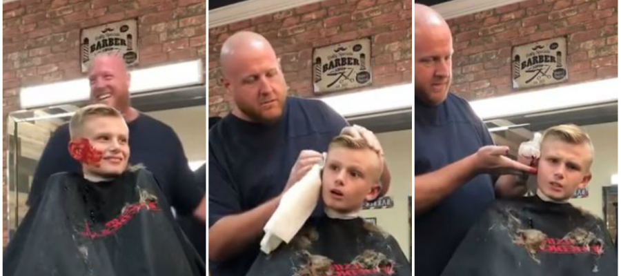حلّاق يوهم طفلا بأن أذنه قطعت