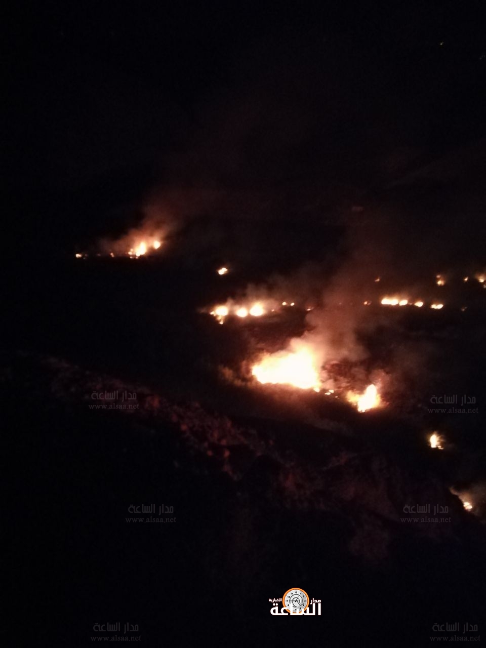 حريق في البربيطة بالطفيلة (صور وفيديو)