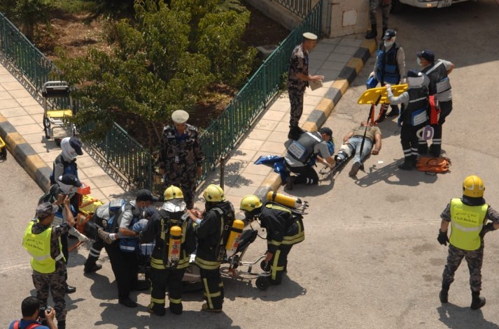 تمرينان لحادثين وهميين في اربد (صور)