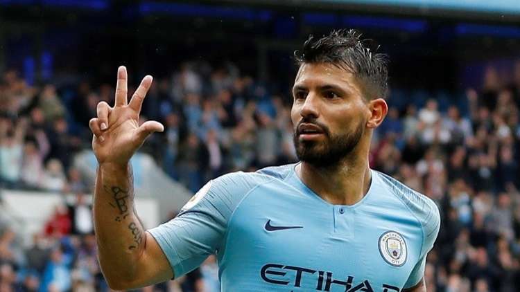 أغويرو يدخل نادي الهدافين العشرة الأوائل