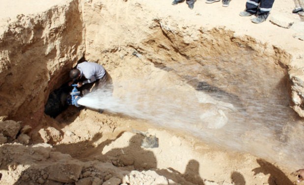 ضبط اعتداءات على خطوط مياه في