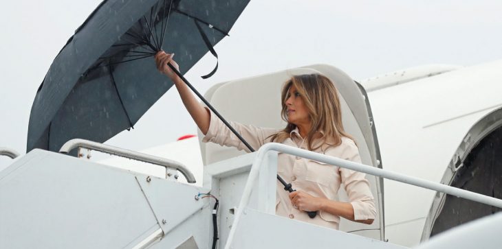 ميلانيا ترامب تنجو بعد هبوط طائرتها