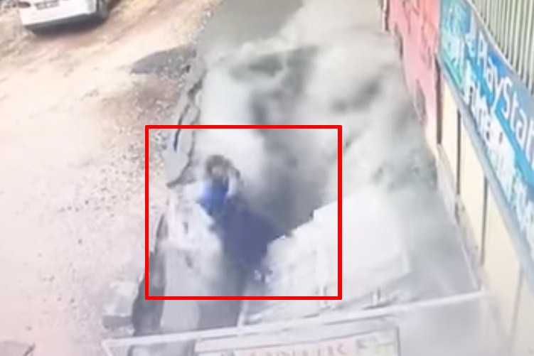 (بالفيديو) مشهد مروع .. الأرض تنشق