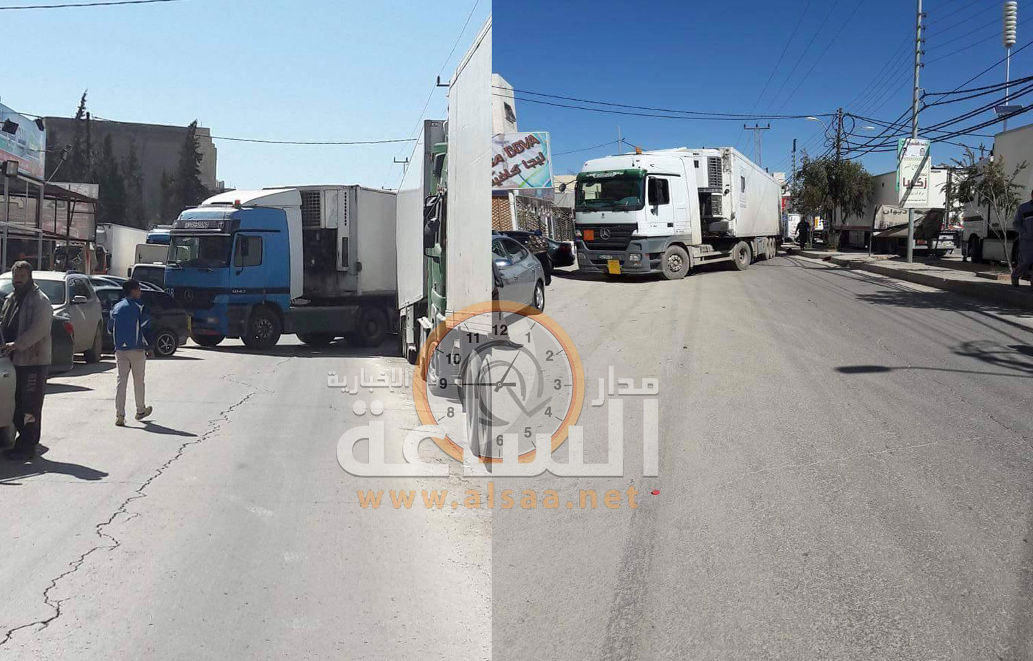 الرمثا.. أصحاب الشاحنات يعتصمون ويغلقون الخط