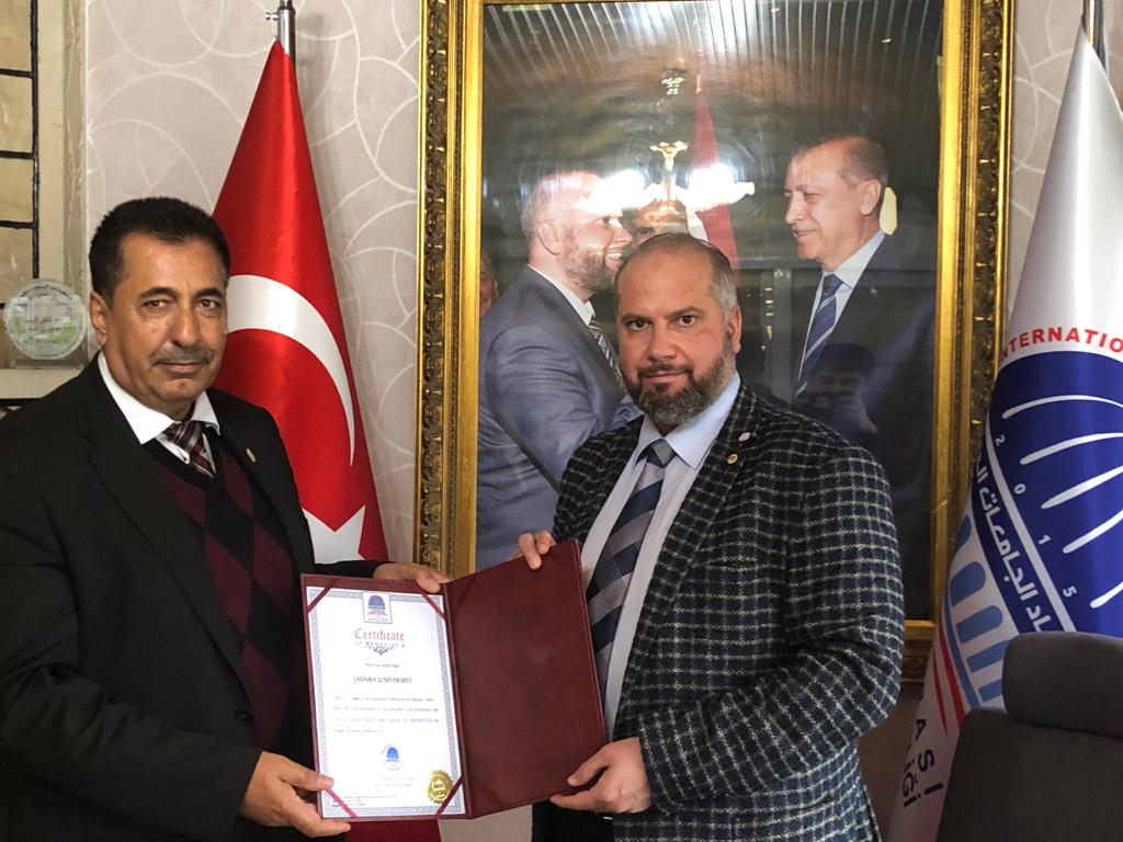 المراشدة يتسلم عضوية جامعة جدارا باتحاد