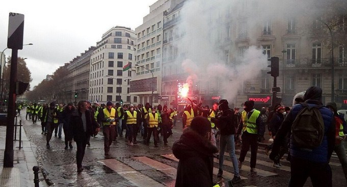 السترات الصفراء في تل ابيب الجمعة