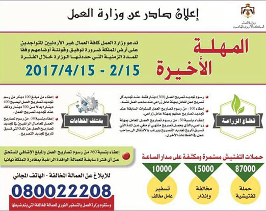 ’العمل‘ تدعو العمال واصحاب العمل للاستفادة