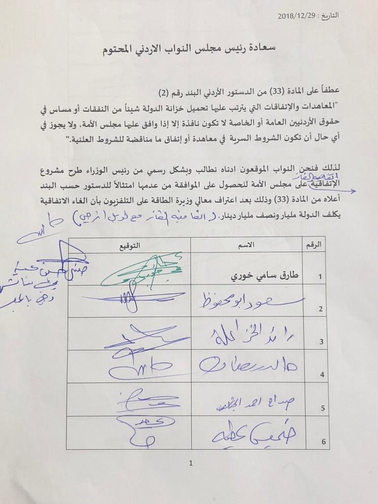 نواب يطالبون بطرح اتفاقية الغاز مع