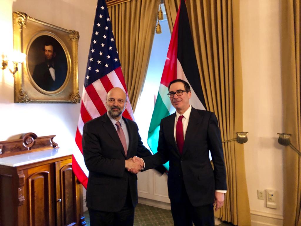 الرزاز يلتقي وزير الخزانة الامريكي