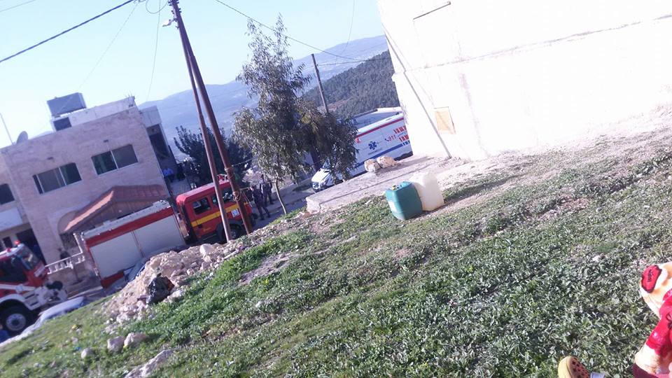 حريق مركز صحي جبة في جرش