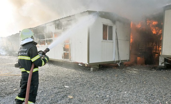 وفاة سوري بحريق كرفانات بالزعتري