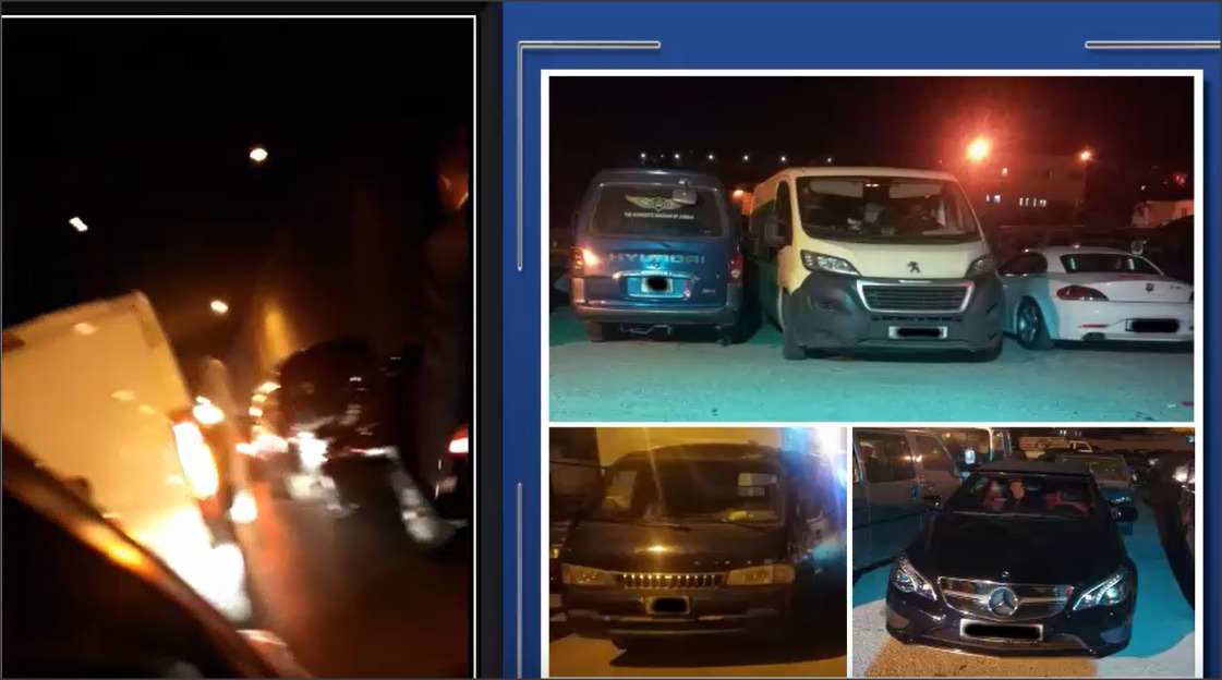 حجز 5 مركبات قام ركابها بإشعال