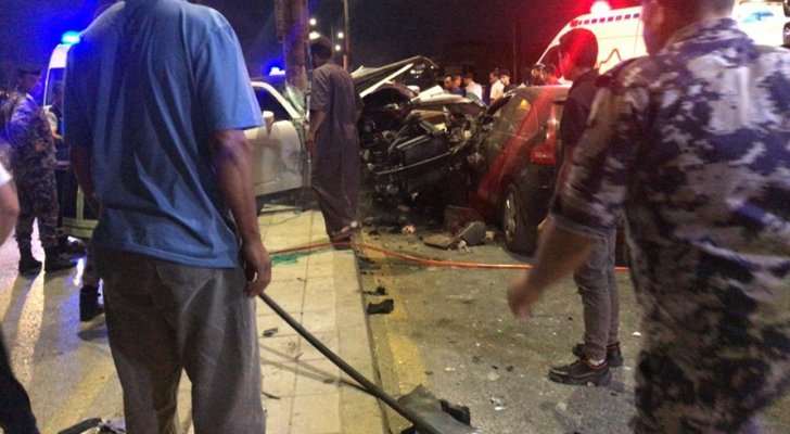 حادث تصادم مروع في إربد بسبب