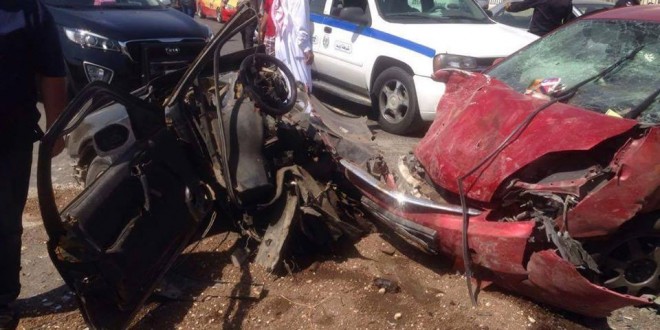 حادث سير يتسبب بأزمة خانقة على