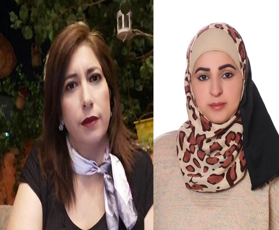 الزميلتان حنان الكسواني ومنى أبوحمور من