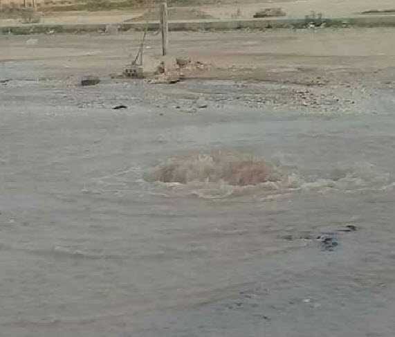 المفرق.. انفجار خط المياه الناقل للزعتري