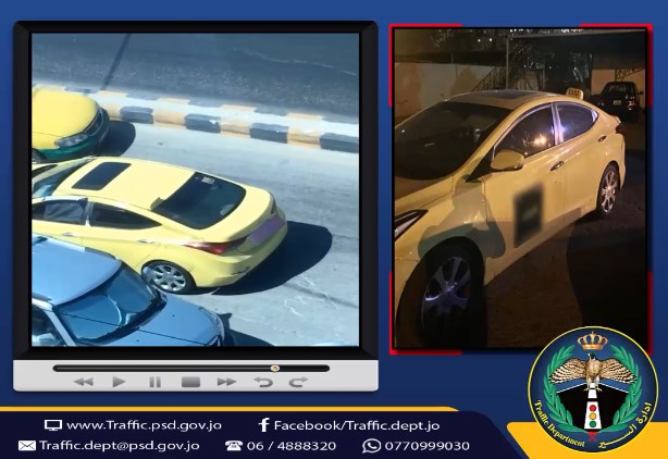 شاهد.. إدارة السير تضبط سائق تكسي