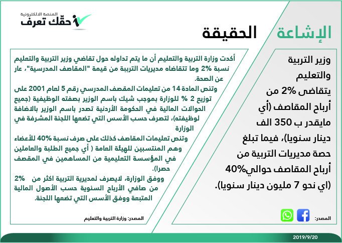 وزارة التربية: عار عن الصحة